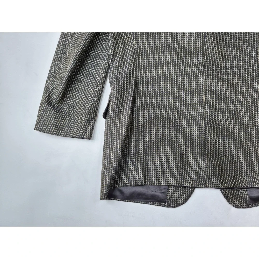 Joseph Abboud Mens Silk Wool Sports Coat 44R Multicolor USA 3 Button Check